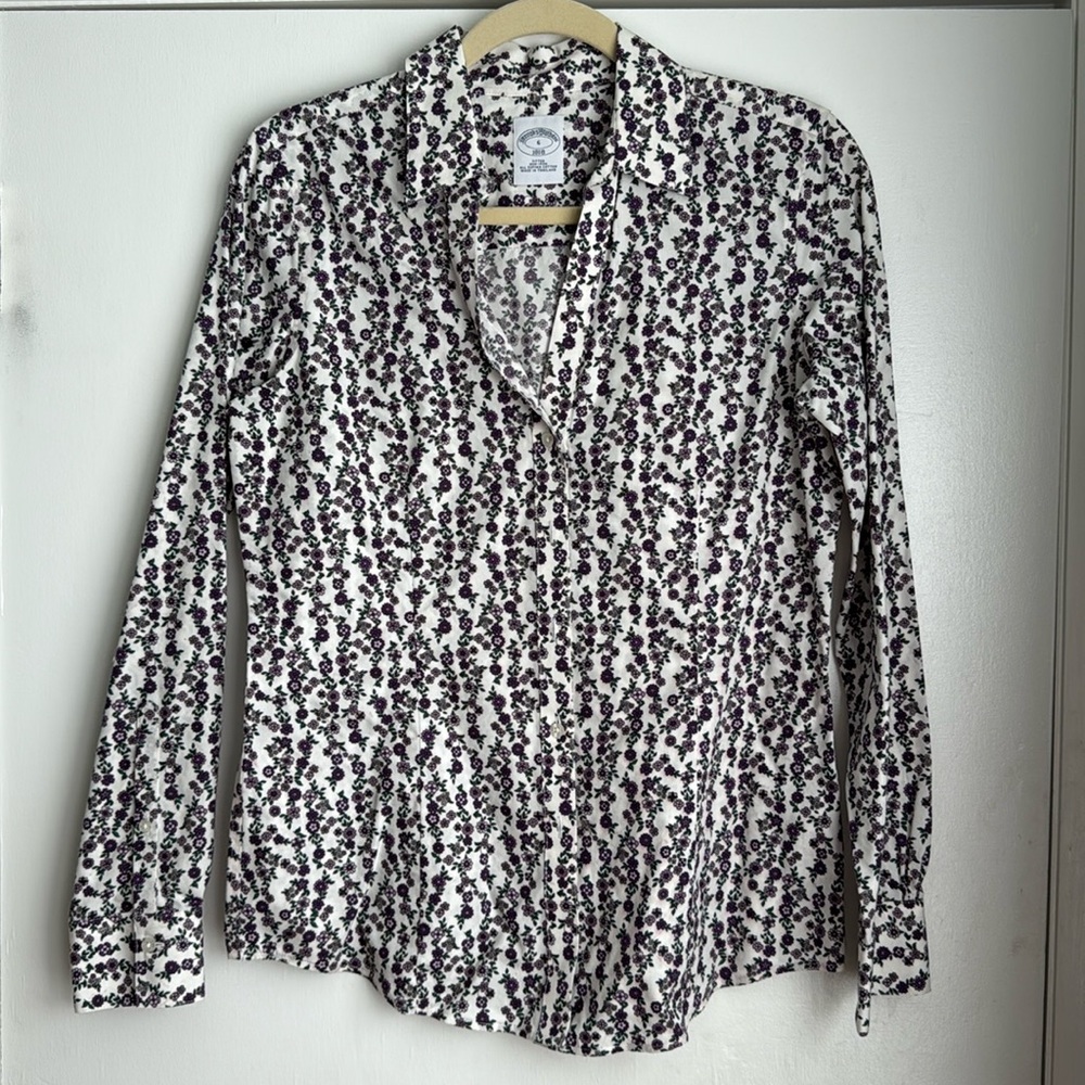 Women’s Brooks Brothers purple floral button down size 6